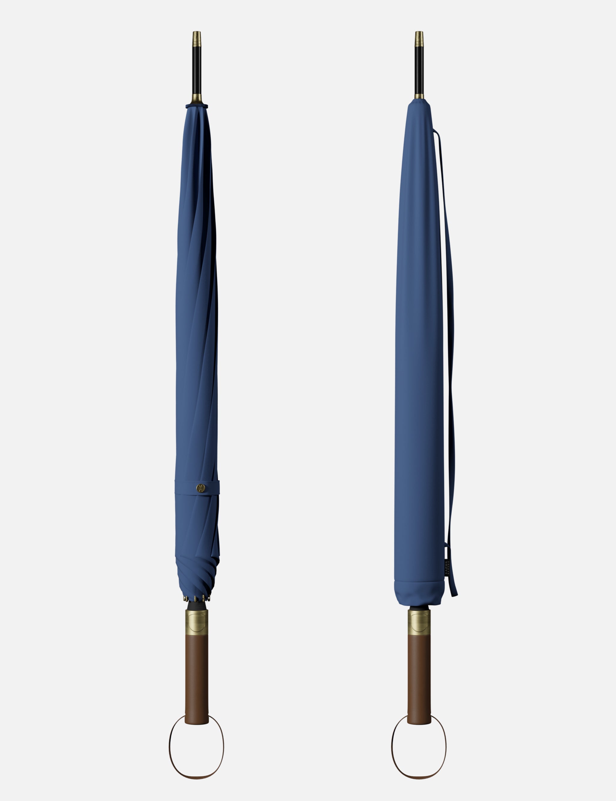 Closed Sapor Modern V1 in blue with and without its sleeve