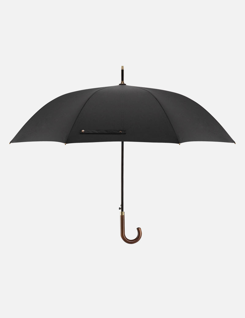 Regenschirm Stockschirm Schwarz | Lotus Effekt & edler Holzgriff
