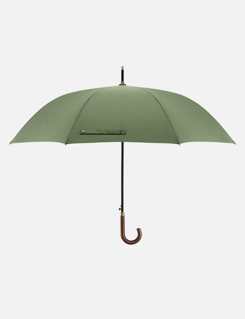 Regenschirm | Stockschirm Lotus edler Grün Effekt Holzgriff &