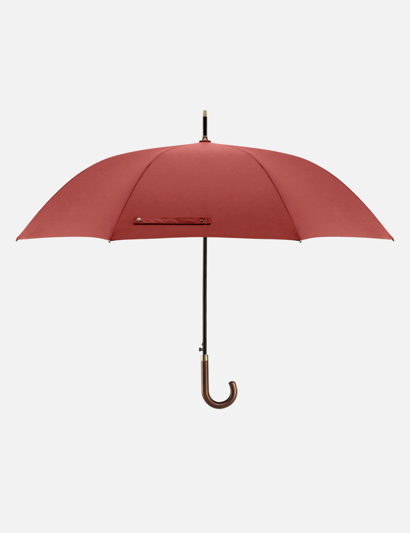 & Effekt Stockschirm Holzgriff | Regenschirm Lotus edler Rot