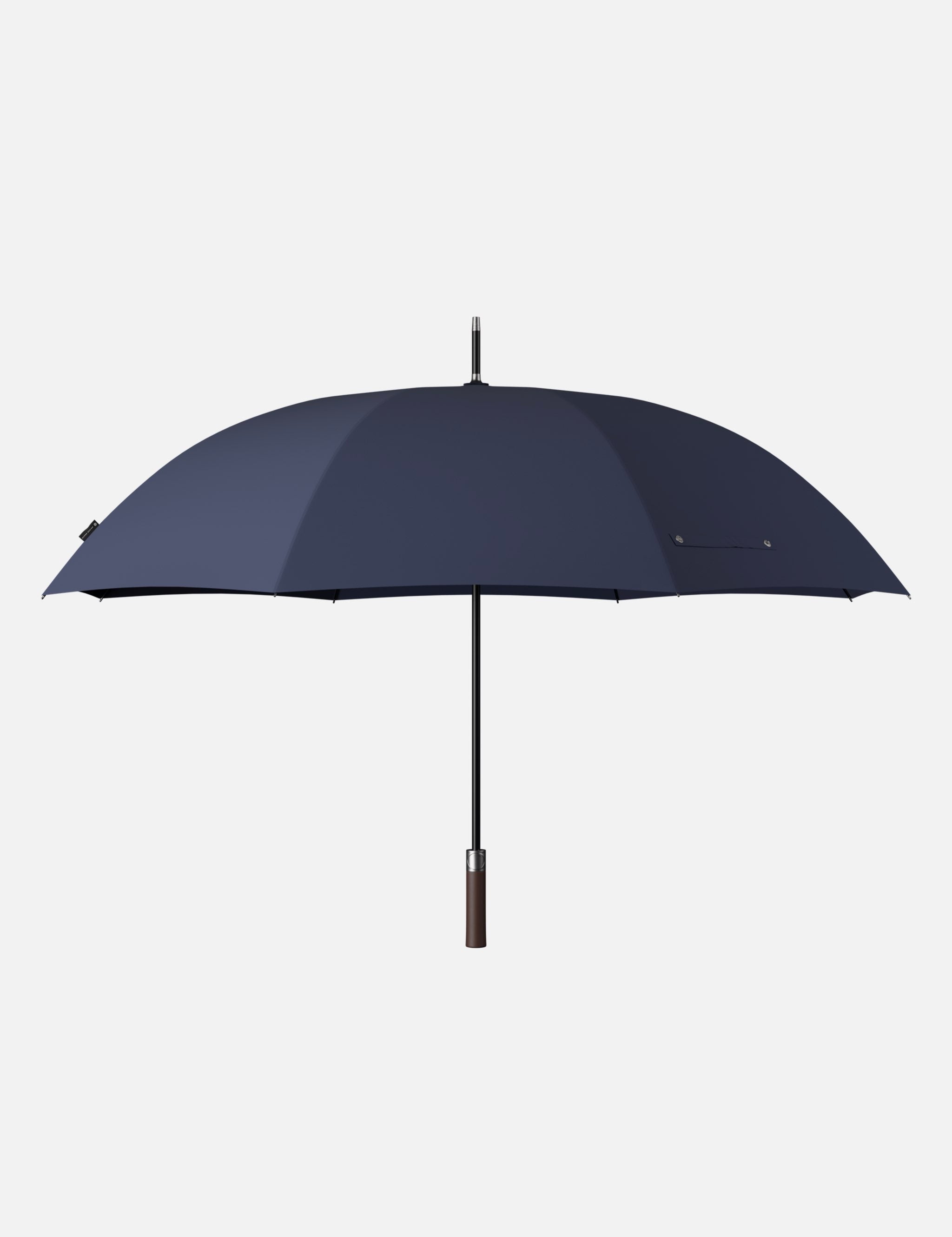 Stockschirm Modern - Blau - Stockschirm - hochwertiger Regenschirm mit Holzgriff - sturmfest & windfest - für 2 Personen