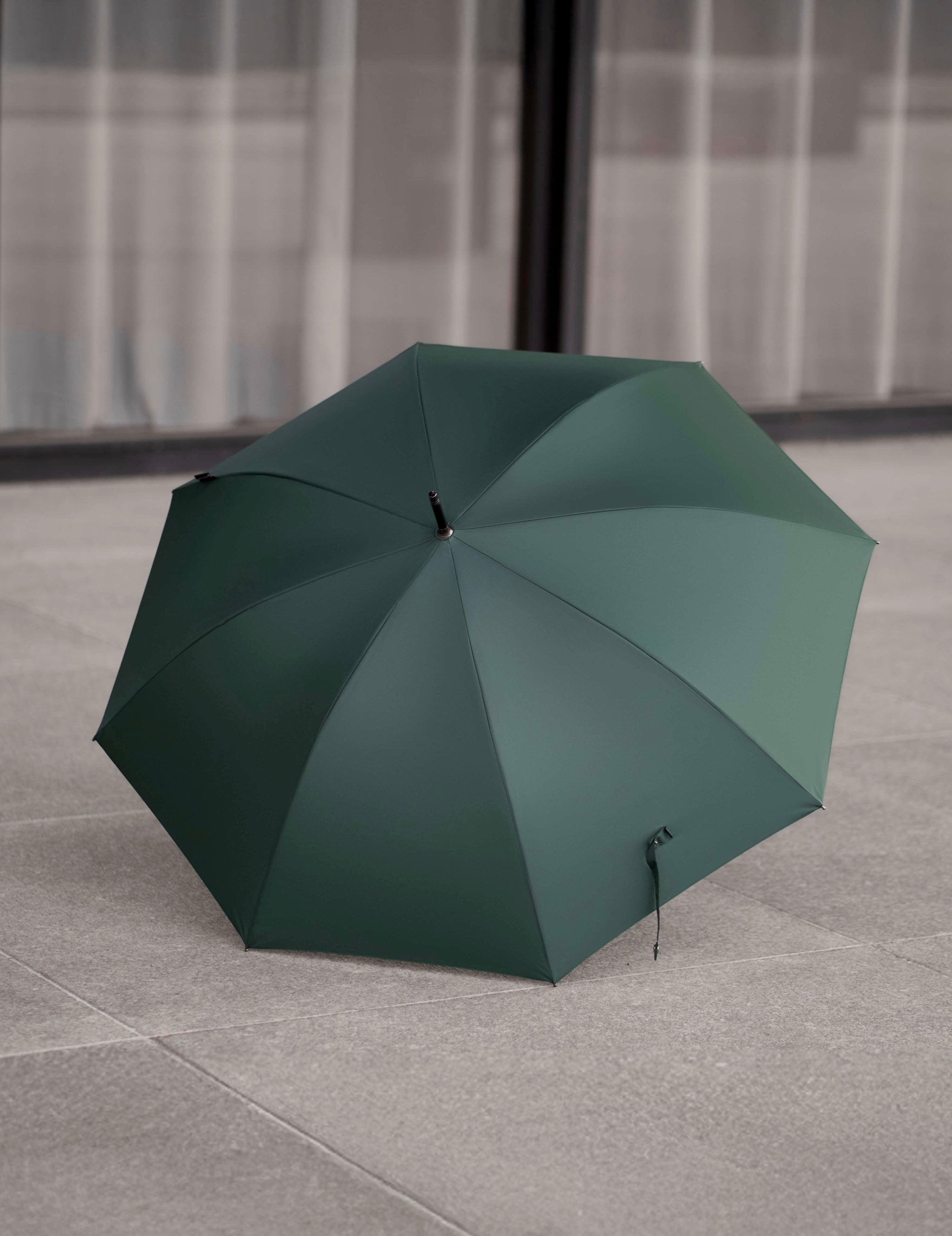 Stockschirm Modern - Grün - Stockschirm - hochwertiger Regenschirm mit Holzgriff - sturmfest & windfest - für 2 Personen