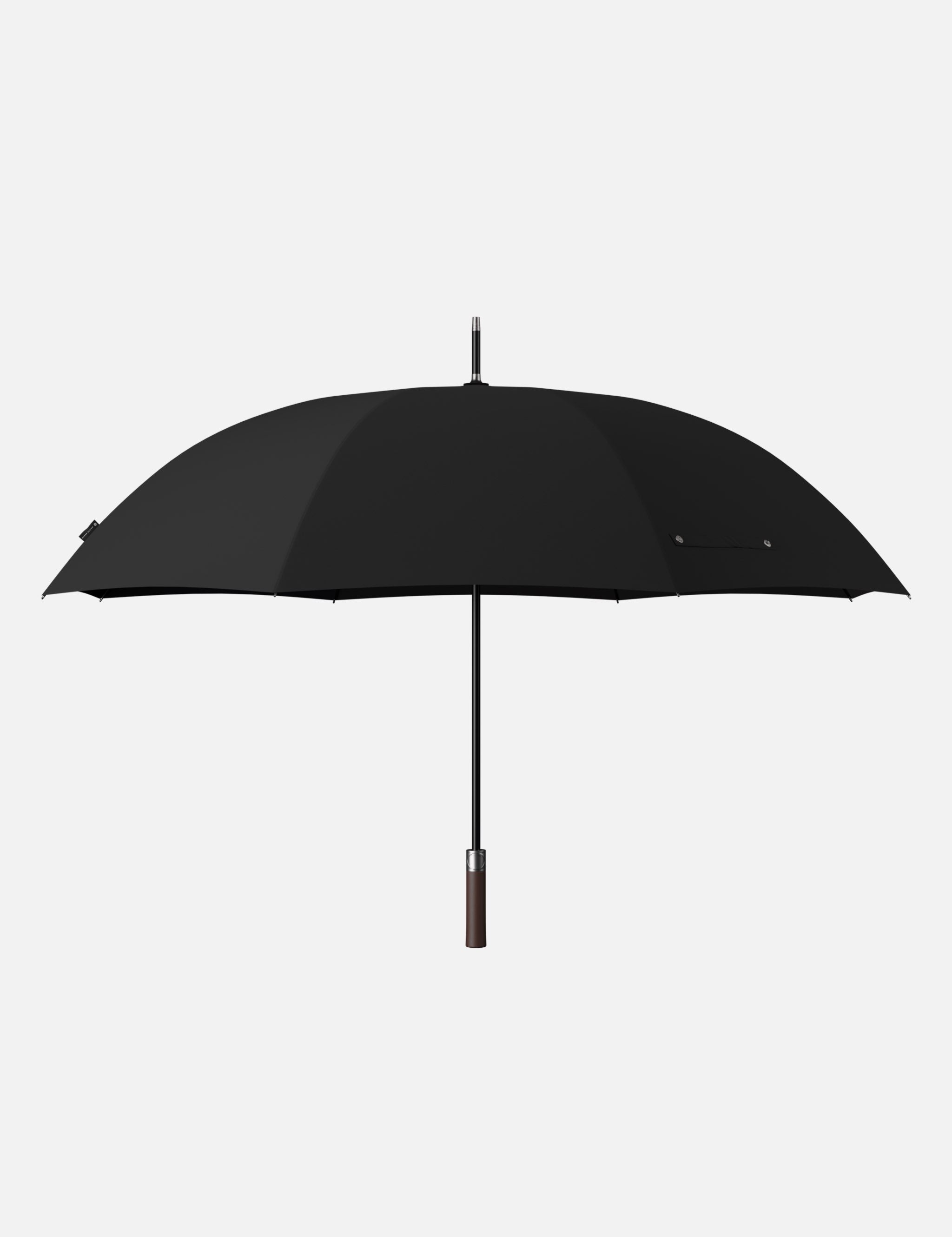 Stockschirm Modern - Schwarz - Stockschirm - hochwertiger Regenschirm mit Holzgriff - sturmfest & windfest - für 2 Personen