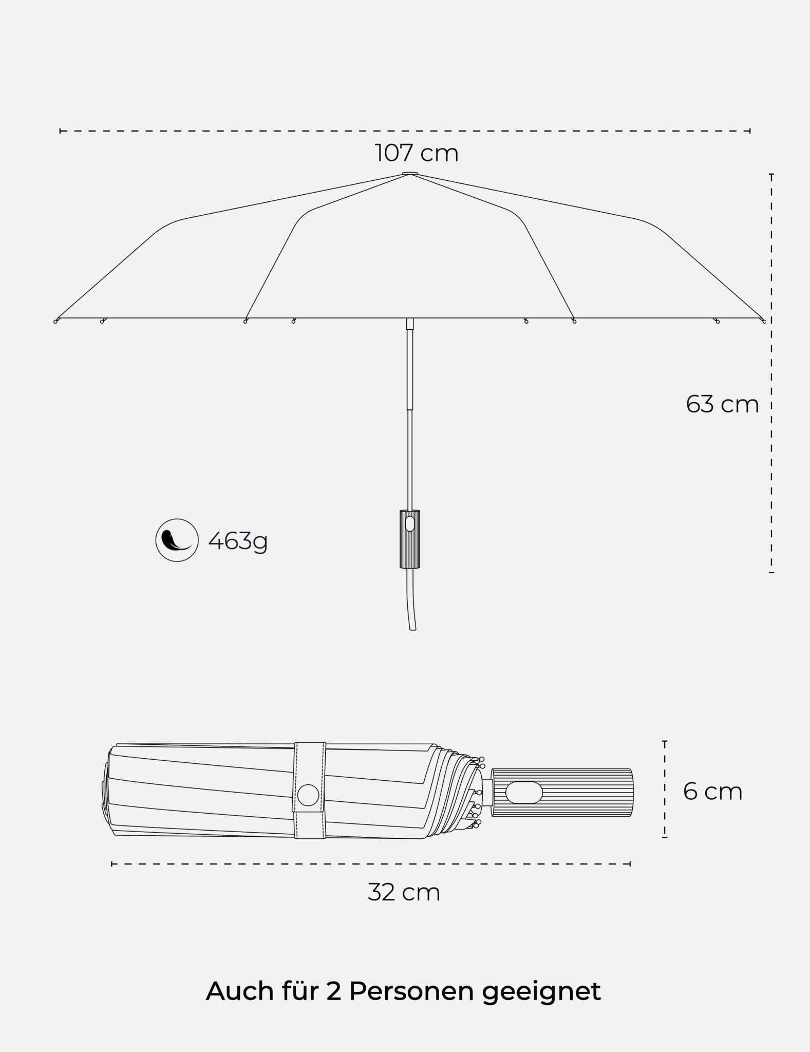 Taschenschirm Iconic - Grün - Taschenschirm -