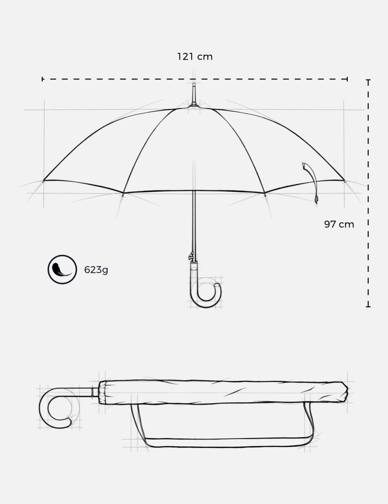 Stockschirm Classic V1 - Tiefrot