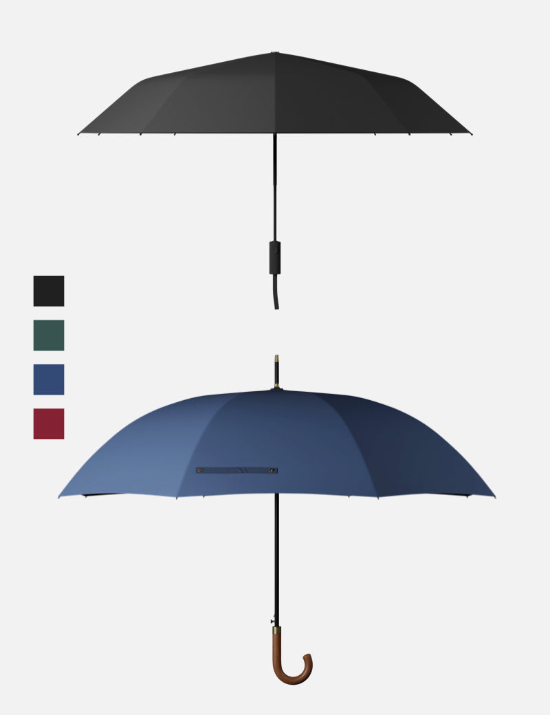 Folding umbrella and stick umbrella set