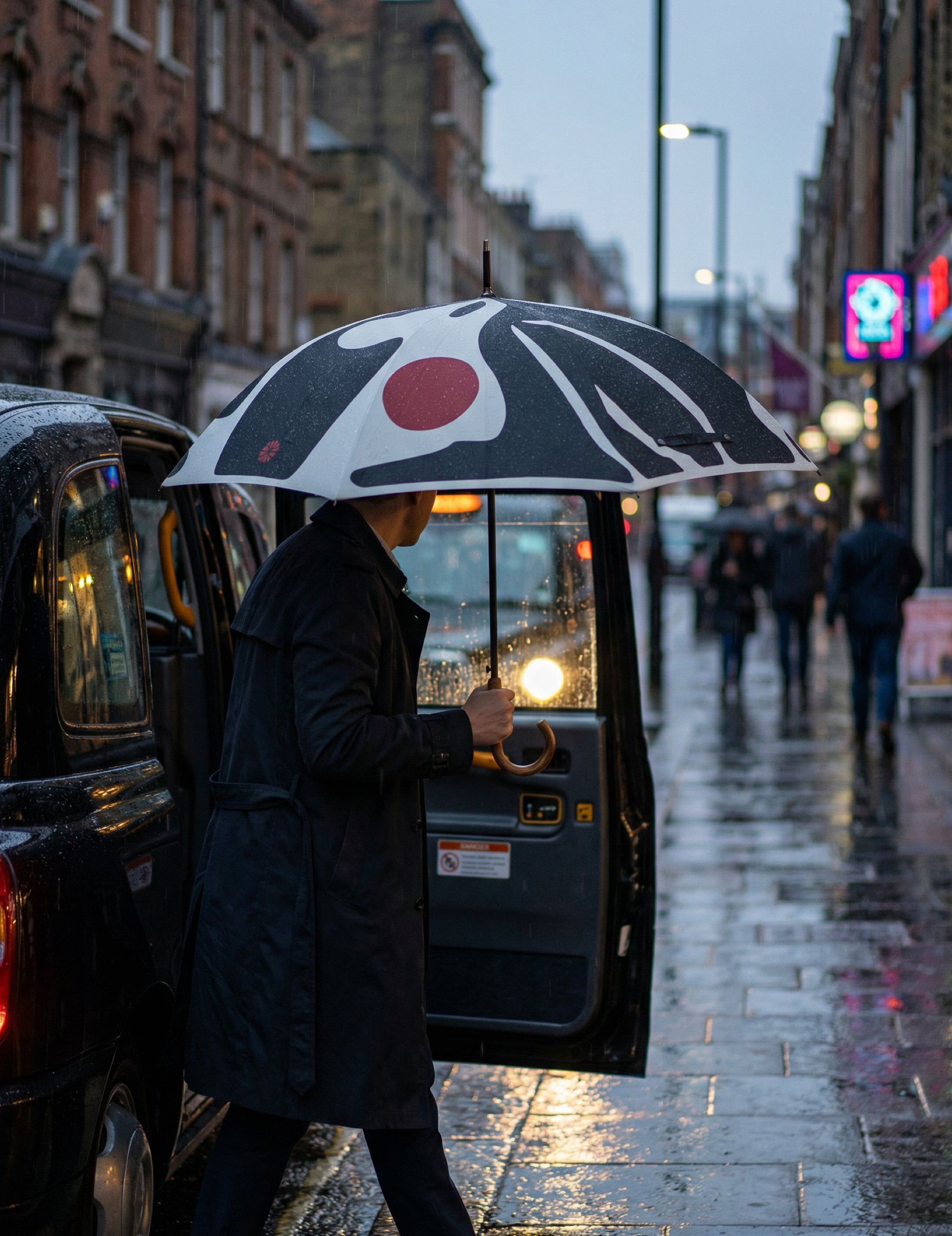 Stick umbrella Distinct - Blue Abstract