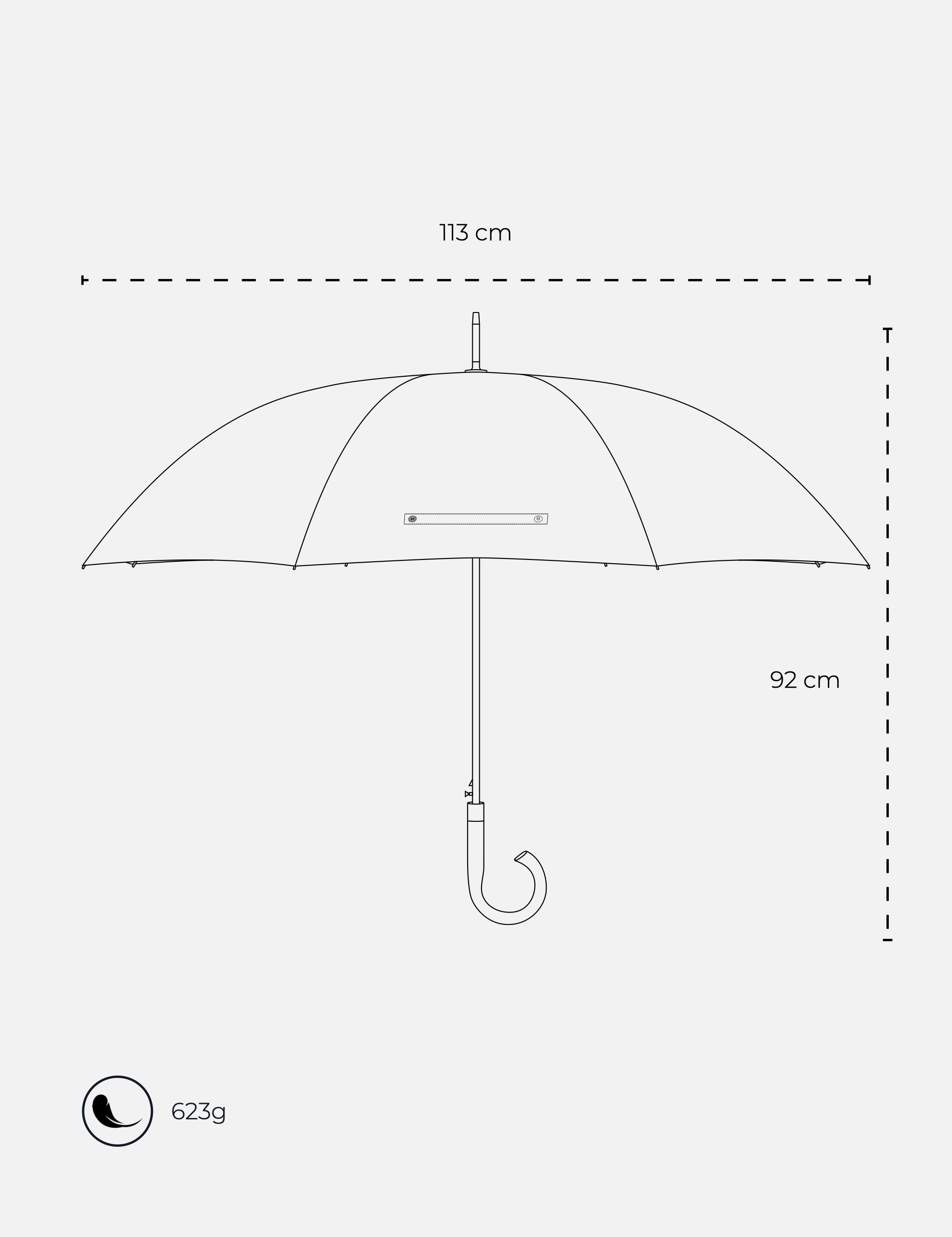 Sapor Distinct - Green Drop - Stockschirm - hochwertiger Regenschirm - Holzgriff - sturmfest - für 2 Personen - Schirm