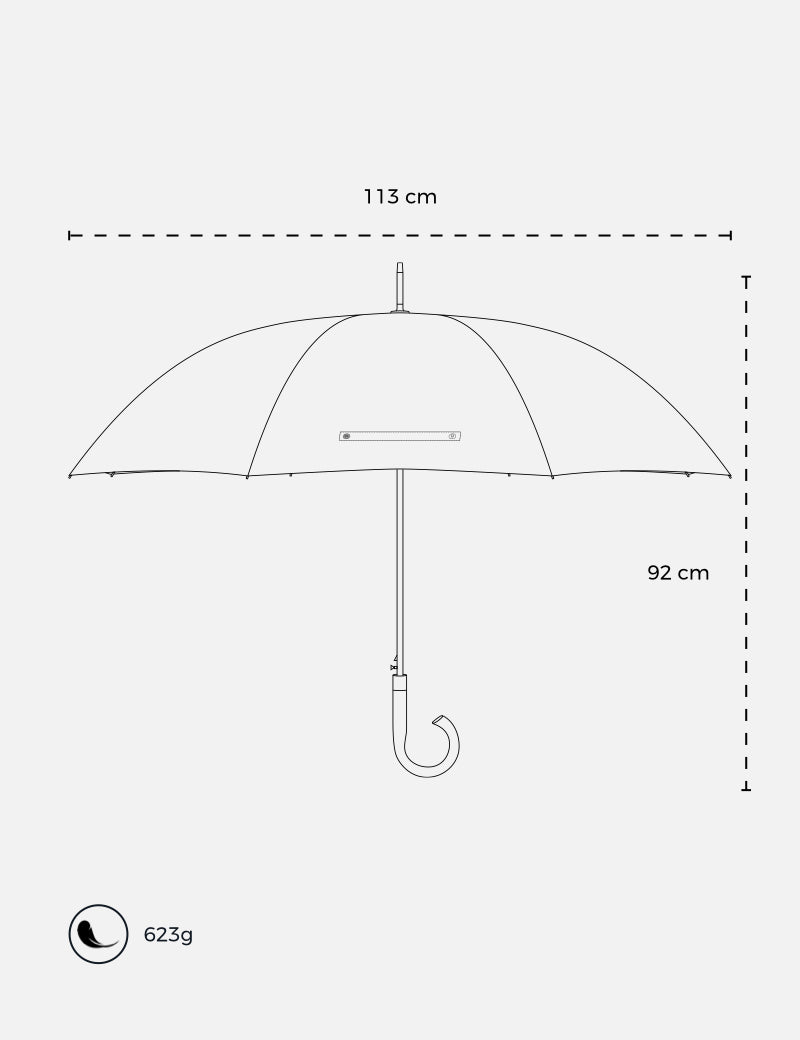 Sapor Distinct - Green Drop - Stockschirm - hochwertiger Regenschirm - Holzgriff - sturmfest - für 2 Personen - Schirm